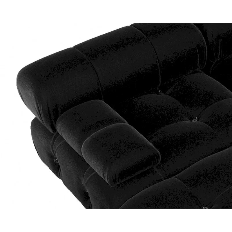 U-shaped Velvet Upholstery 6-piece Sectional Sofa Couch,4 Seats with 2 Ottoman