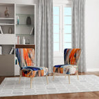 Designart Colorful Abstract Painting Strokes II Upholstered Modern Accent Chair and Arm Chair