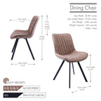 Porthos Home Vue Dining Chairs Set of 2, Microfiber and Metal Legs