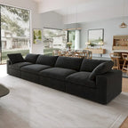 Beige 4-Seat Modular Sectional Sofa with Removable Covers