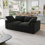 Beige 4-Seat Modular Sectional Sofa with Removable Covers