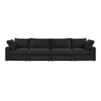 Beige 4-Seat Modular Sectional Sofa with Removable Covers