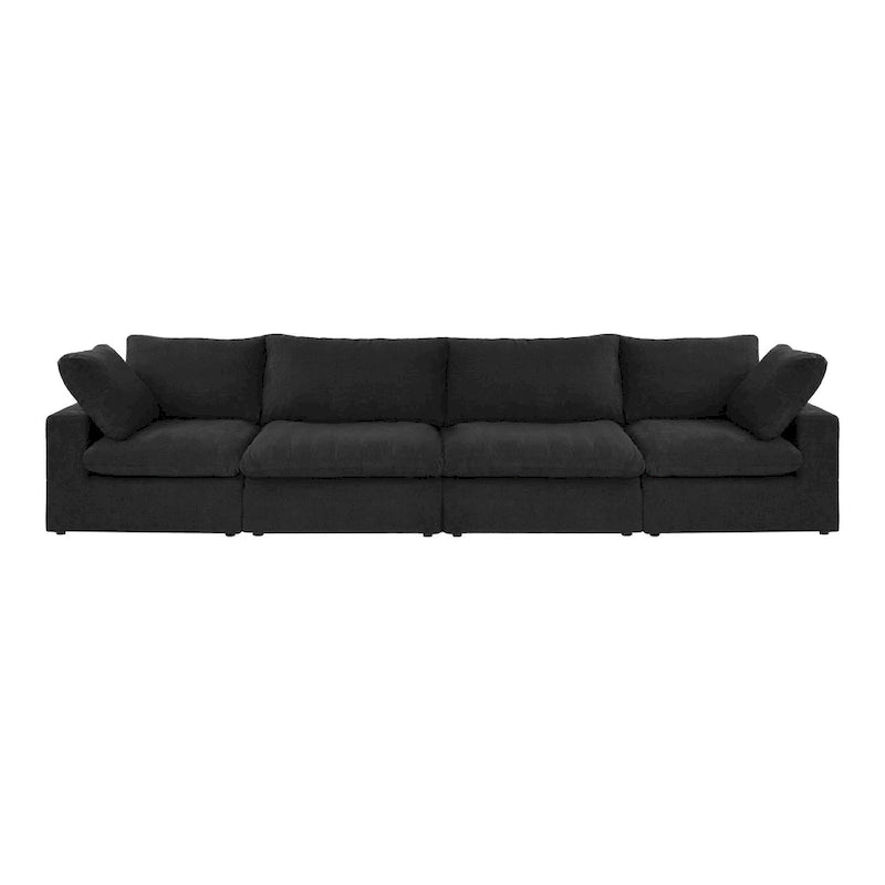 Beige 4-Seat Modular Sectional Sofa with Removable Covers