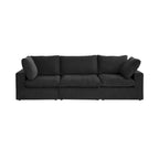 Beige 4-Seat Modular Sectional Sofa with Removable Covers