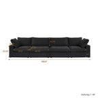 Beige 4-Seat Modular Sectional Sofa with Removable Covers