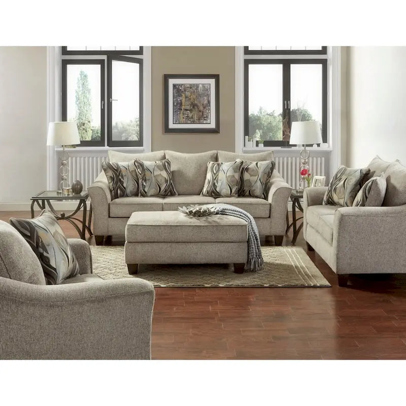 Roundhill Furniture Camero Fabric Pillowback Loveseat