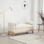 Elegant Upholstered Bench,with Wood Legs