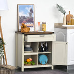 HOMCOM Rustic Barn Door Storage Cabinet/Modern Farmhouse Buffet Sideboard for Kitchen & Dining Room