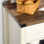 HOMCOM Rustic Barn Door Storage Cabinet/Modern Farmhouse Buffet Sideboard for Kitchen & Dining Room