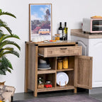 HOMCOM Rustic Barn Door Storage Cabinet/Modern Farmhouse Buffet Sideboard for Kitchen & Dining Room