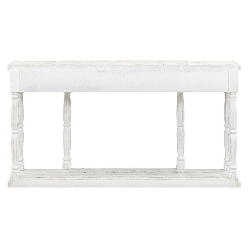 Retro Senior 4-Drawer 1-Shelf Console Table, Classic Entrance Display Table Entryway Table, Storage Sofa Table
