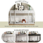 Retro Senior 4-Drawer 1-Shelf Console Table, Classic Entrance Display Table Entryway Table, Storage Sofa Table