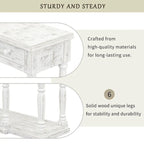 Retro Senior 4-Drawer 1-Shelf Console Table, Classic Entrance Display Table Entryway Table, Storage Sofa Table