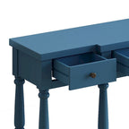 Retro Senior 4-Drawer 1-Shelf Console Table, Classic Entrance Display Table Entryway Table, Storage Sofa Table