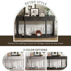 Retro Senior 4-Drawer 1-Shelf Console Table, Classic Entrance Display Table Entryway Table, Storage Sofa Table