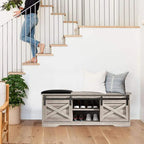 47 Farmhouse Entryway Shoe Bench with Thickened Cushion