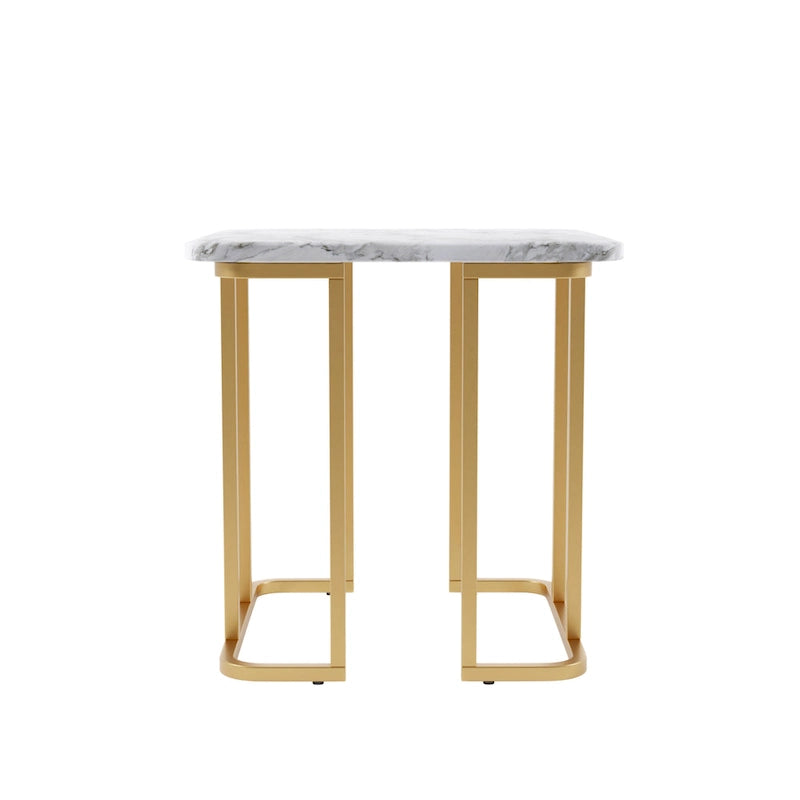 Deeanne Contemporary 24-inch Faux Marble Side Table by Furniture of America