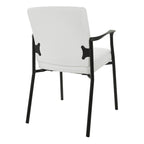Guest Chair in Faux Leather and Black Frame