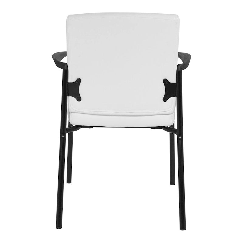 Guest Chair in Faux Leather and Black Frame