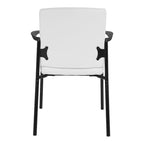 Guest Chair in Faux Leather and Black Frame