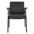 Guest Chair in Faux Leather and Black Frame