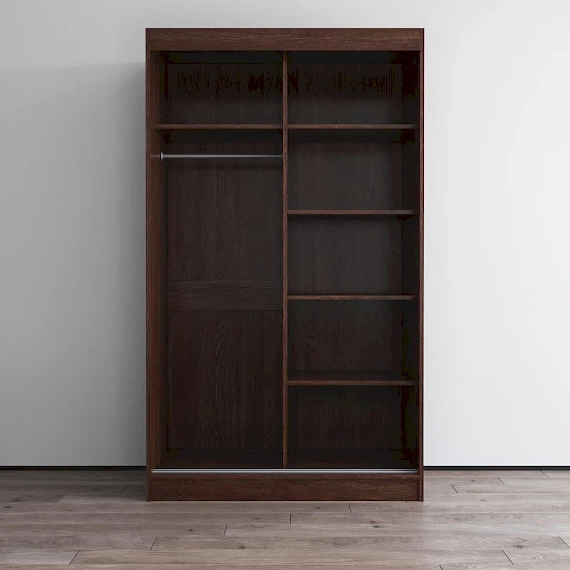 Aria High Gloss 2-door Modern Wardrobe with Mirror