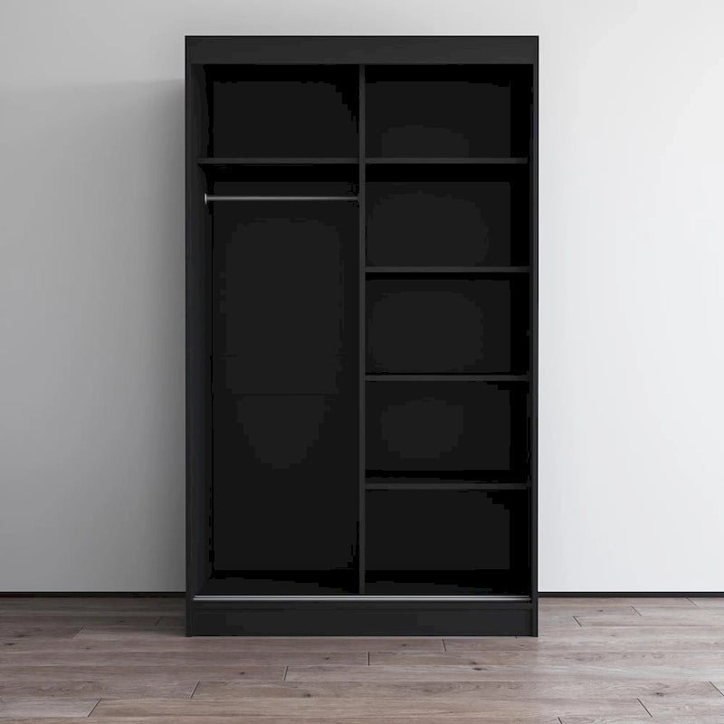 Aria High Gloss 2-door Modern Wardrobe with Mirror