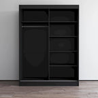 Aria High Gloss 2-door Modern Wardrobe with Mirror