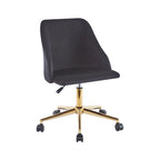 Porthos Home Ryo Swivel Office Chair, Velvet, Gold Chrome Legs