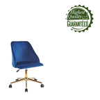Porthos Home Ryo Swivel Office Chair, Velvet, Gold Chrome Legs