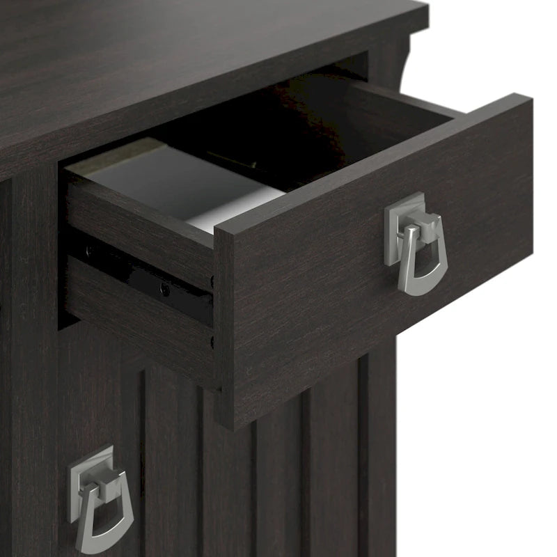 Bush Furniture Salinas 60W L Shaped Desk with Storage Hutch