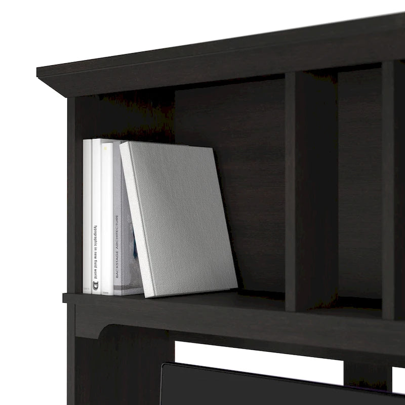 Bush Furniture Salinas 60W L Shaped Desk with Storage Hutch