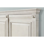 Roundhill Furniture Renova Distressed Parchment Wood Bedroom Set with Panel Bed, Dresser, Mirror, Nightstand, Chest