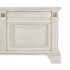 Roundhill Furniture Renova Distressed Parchment Wood Bedroom Set with Panel Bed, Dresser, Mirror, Nightstand, Chest