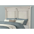 Roundhill Furniture Renova Distressed Parchment Wood Bedroom Set with Panel Bed, Dresser, Mirror, Nightstand, Chest