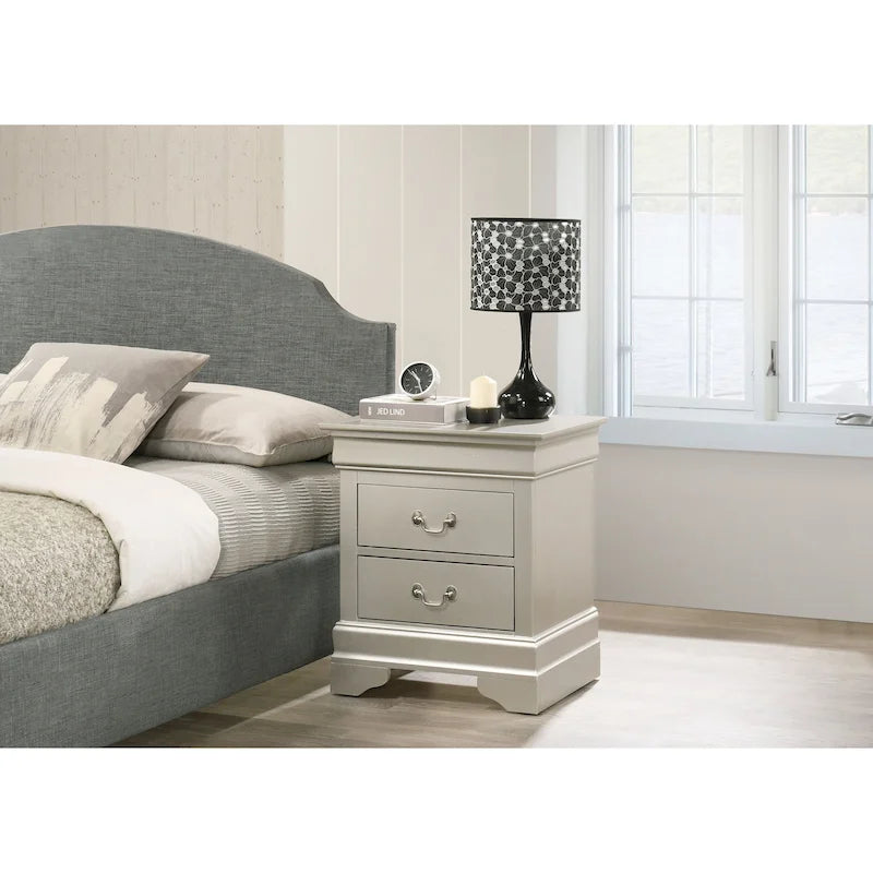 Louis Phillipe Traditional 2-drawer Wood Nightstand