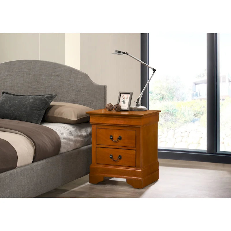 Louis Phillipe Traditional 2-drawer Wood Nightstand