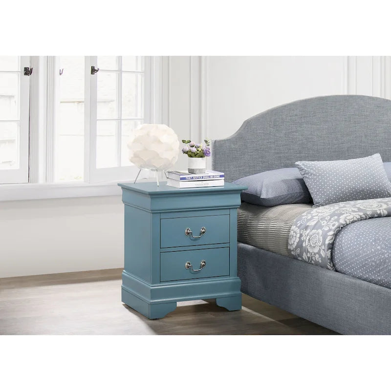 Louis Phillipe Traditional 2-drawer Wood Nightstand