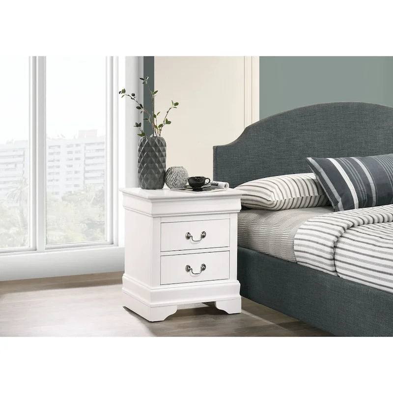 Louis Phillipe Traditional 2-drawer Wood Nightstand