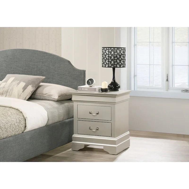 Louis Phillipe Traditional 2-drawer Wood Nightstand