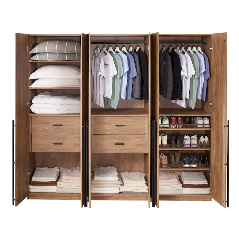 Manhattan Comfort Lee Modern Freestanding 3-Piece Module Wardrobe Closet Armoire