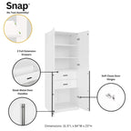 Manhattan Comfort Lee Modern Freestanding 3-Piece Module Wardrobe Closet Armoire