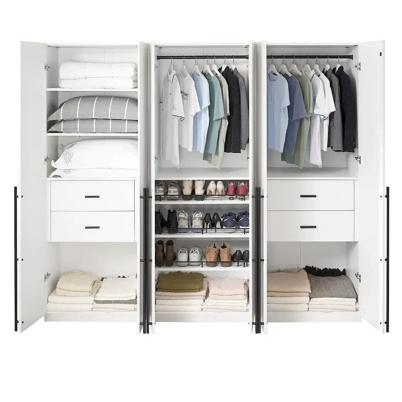 Manhattan Comfort Lee Modern Freestanding 3-Piece Module Wardrobe Closet Armoire
