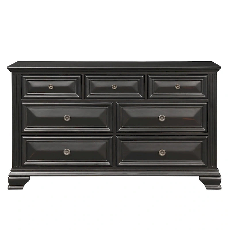Roundhill Furniture Renova 4-piece Vintage Black Wood Panel Bedroom Set