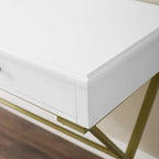 Silver Orchid Lerch Two-Drawer Campaign Desk