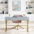 Silver Orchid Lerch Two-Drawer Campaign Desk