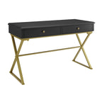 Silver Orchid Lerch Two-Drawer Campaign Desk
