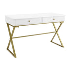 Silver Orchid Lerch Two-Drawer Campaign Desk