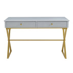 Silver Orchid Lerch Two-Drawer Campaign Desk