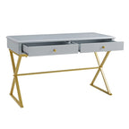 Silver Orchid Lerch Two-Drawer Campaign Desk